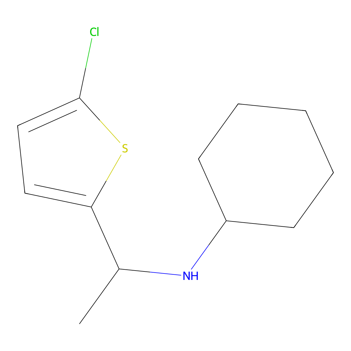 N-[1-(5-chlorothiophen-2-yl)ethyl]cyclohexanamine molecular structure, CAS 1153349-17-7