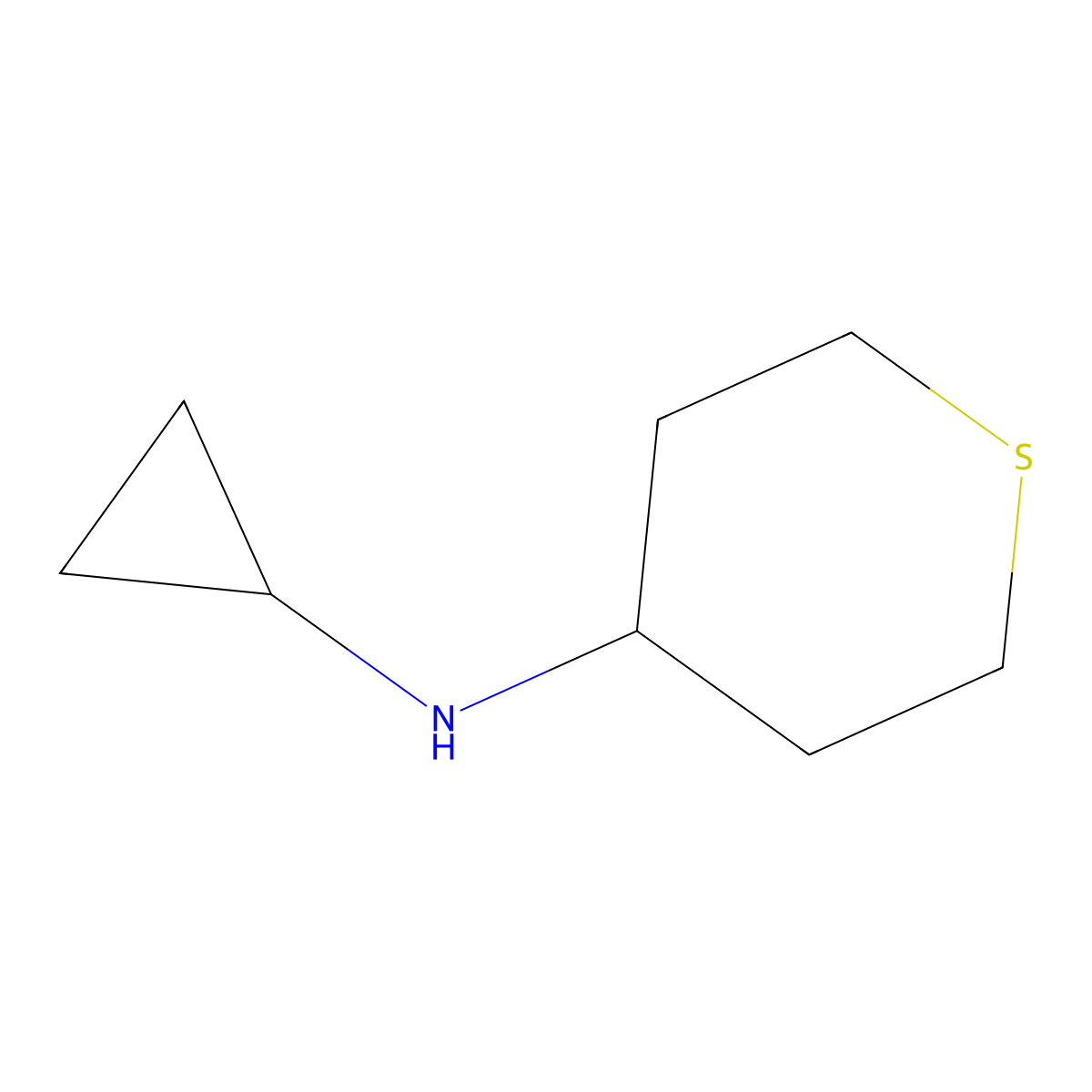N-cyclopropylthian-4-amine molecular structure, CAS 1153349-45-1