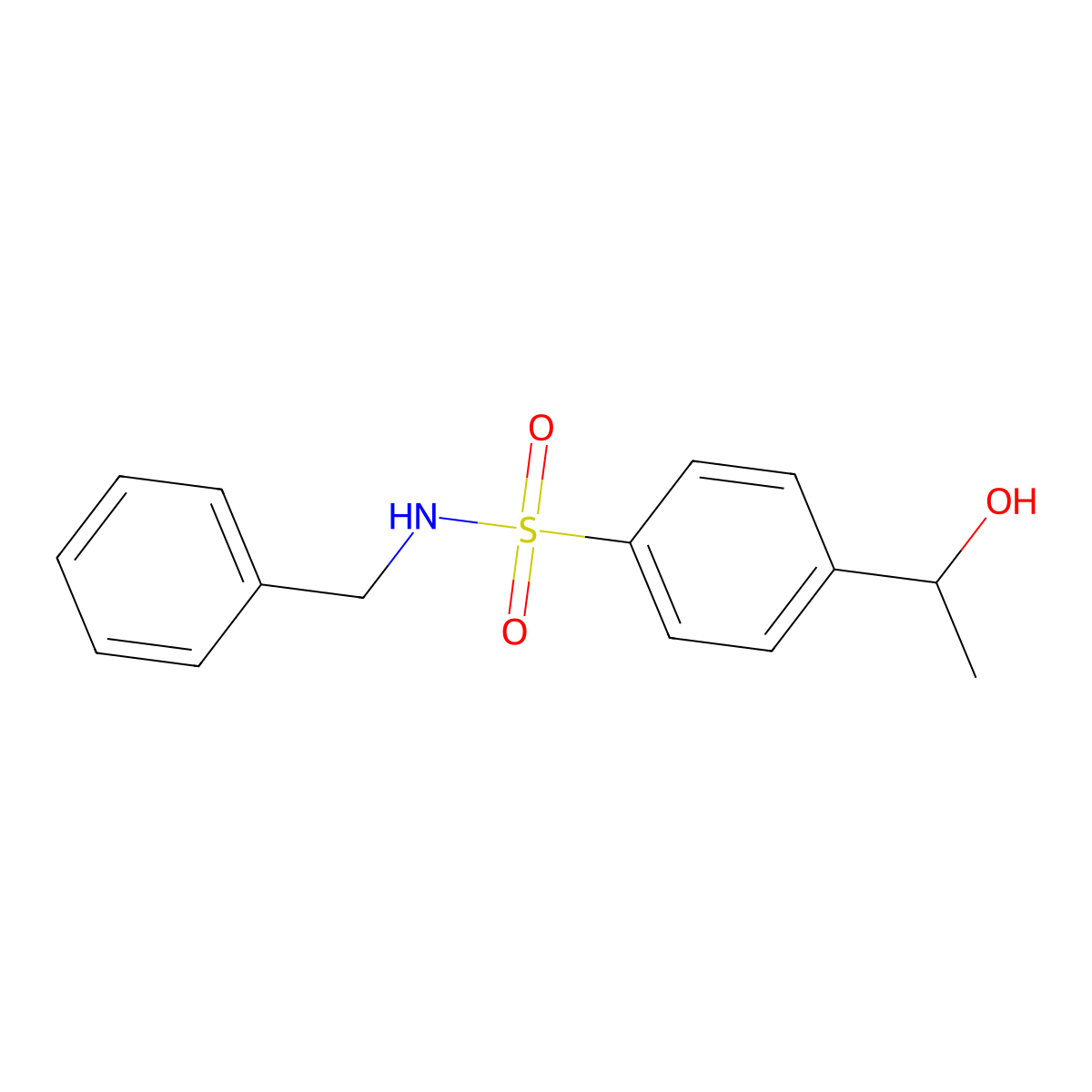 N-Benzyl-4-(1-hydroxyethyl)benzene-1-sulfonamide molecular structure, CAS 1153349-99-5