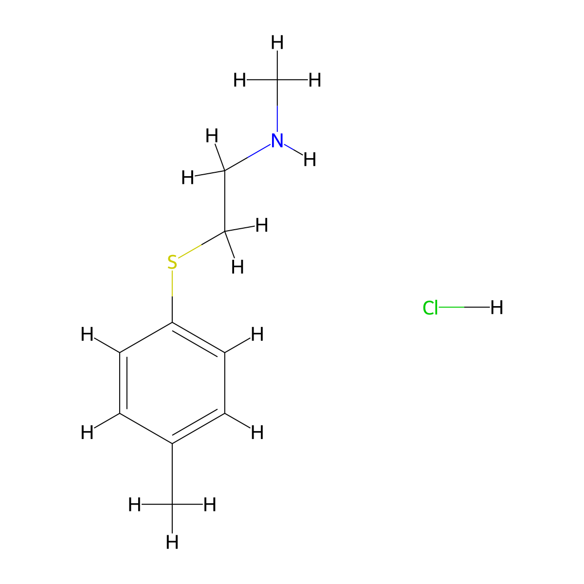 N-Methyl-2-[(4-methylphenyl)thio]ethanamine hydrochloride molecular structure, CAS 115335-02-9