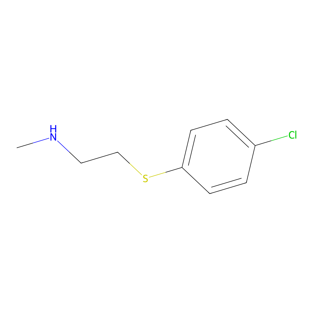 {2-[(4-Chlorophenyl)sulfanyl]ethyl}(methyl)amine molecular structure, CAS 115335-13-2