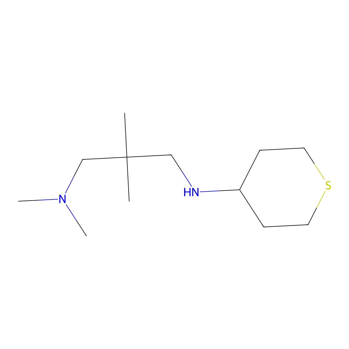 N-[3-(dimethylamino)-2,2-dimethylpropyl]thian-4-amine molecular structure, CAS 1153350-26-5
