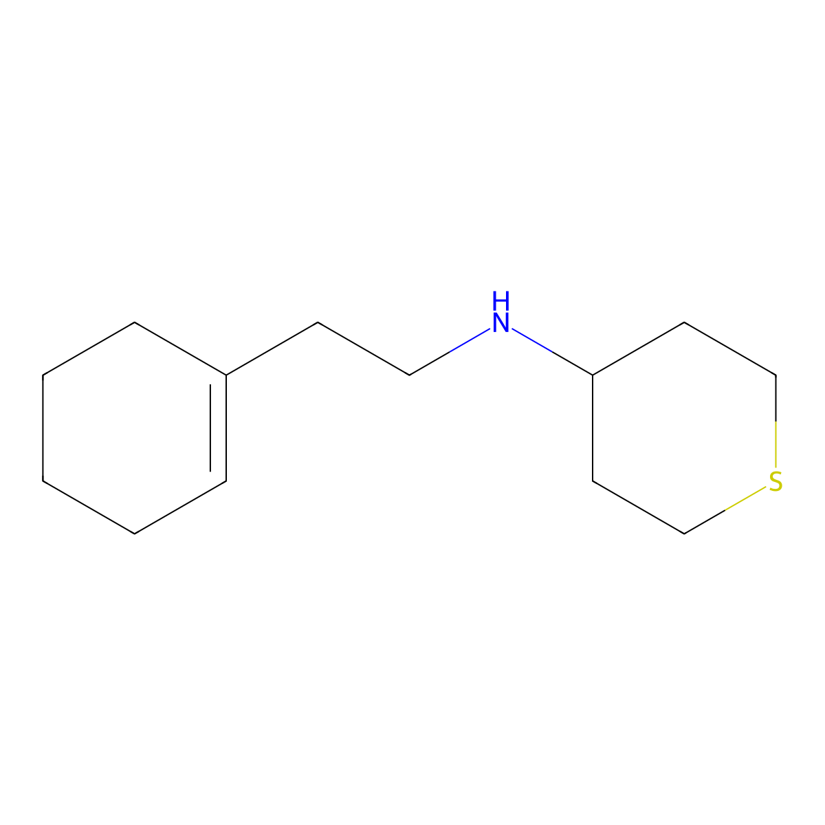 N-[2-(Cyclohex-1-en-1-yl)ethyl]thian-4-amine molecular structure, CAS 1153351-35-9