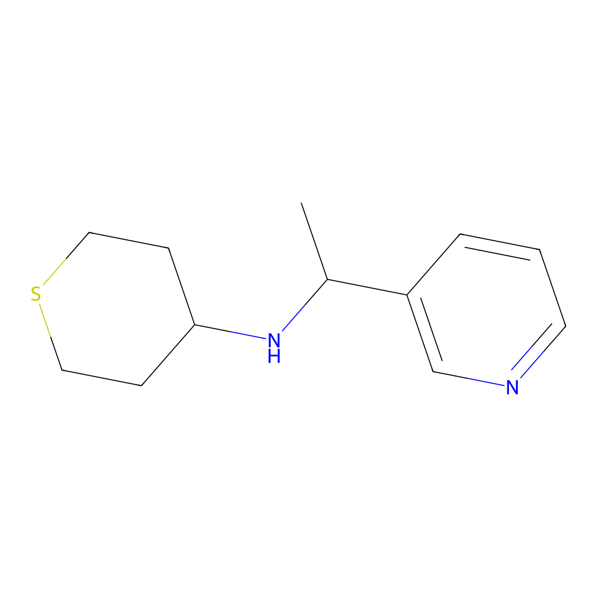 N-[1-(Pyridin-3-yl)ethyl]thian-4-amine molecular structure, CAS 1153351-53-1