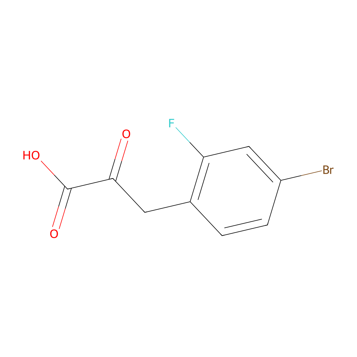 3-(4-Bromo-2-fluorophenyl)-2-oxopropanoic acid molecular structure, CAS 1153354-80-3