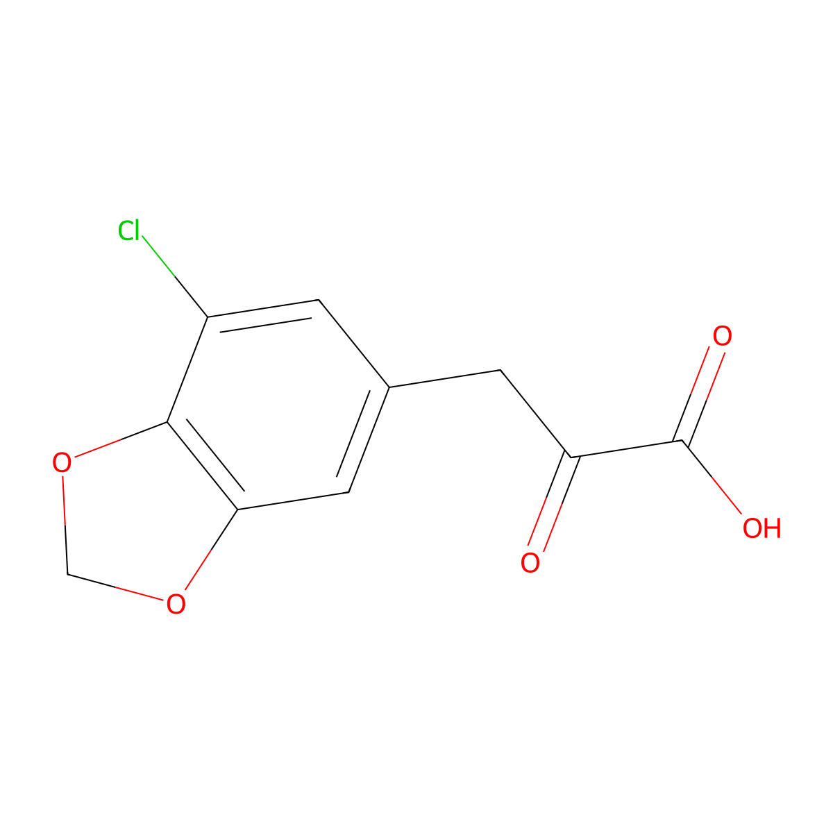 3-(7-Chloro-1,3-dioxaindan-5-yl)-2-oxopropanoic acid molecular structure, CAS 1153355-02-2
