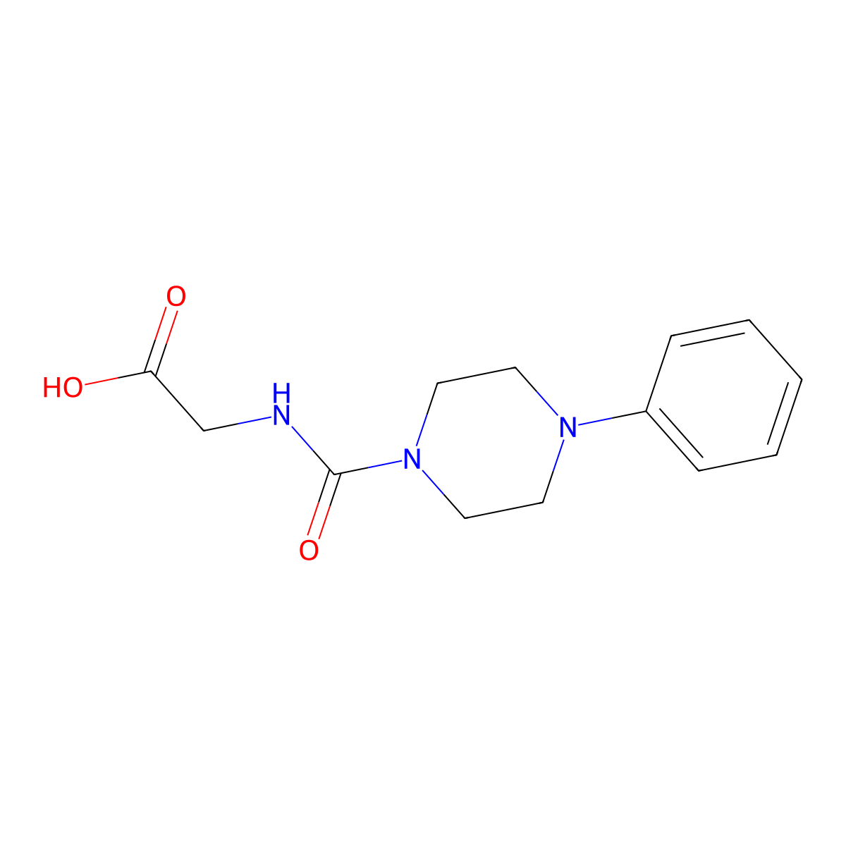 N-[(4-Phenylpiperazin-1-yl)carbonyl]glycine molecular structure, CAS 1153356-03-6