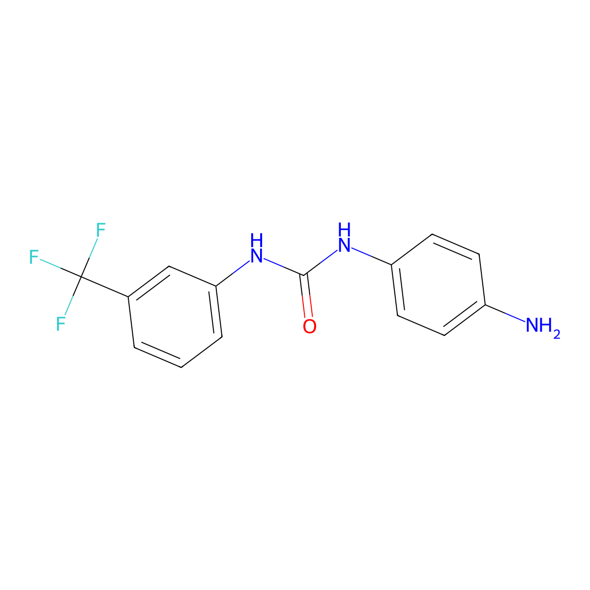 1-(4-Aminophenyl)-3-[3-(trifluoromethyl)phenyl]urea molecular structure, CAS 1153358-22-5
