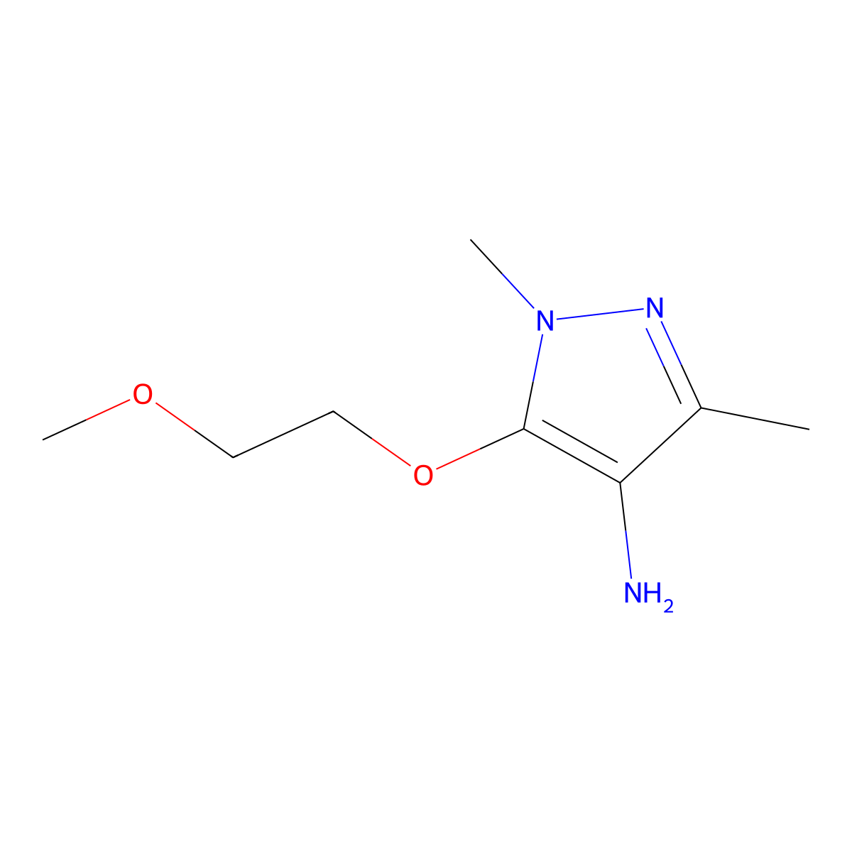 5-(2-Methoxyethoxy)-1,3-dimethyl-1h-pyrazol-4-amine molecular structure, CAS 1153369-67-5