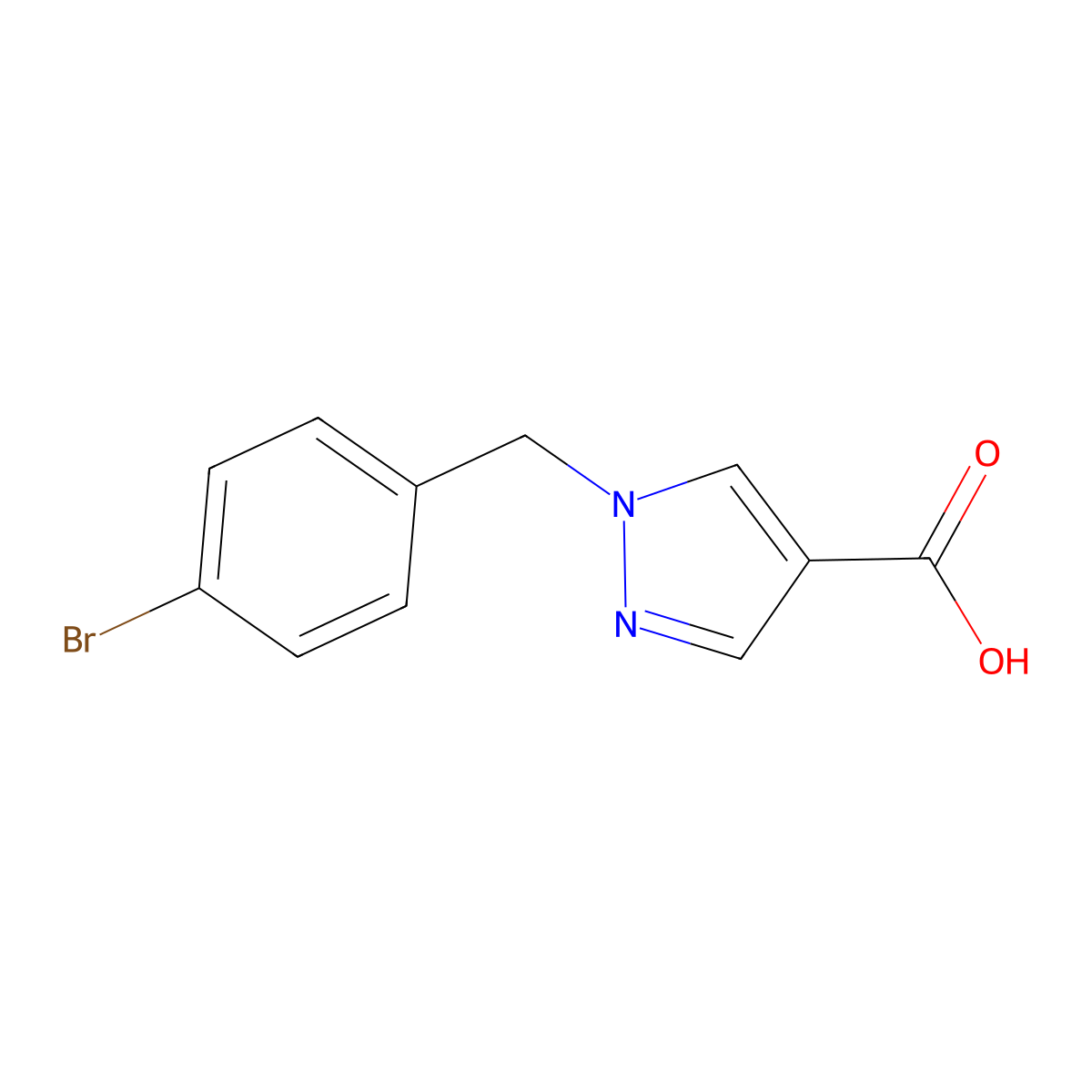 1-(4-Bromobenzyl)-1H-pyrazole-4-carboxylic acid molecular structure, CAS 1153373-21-7