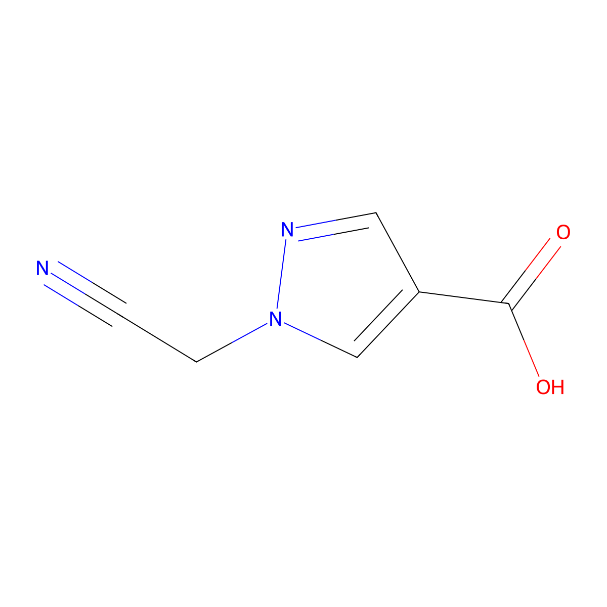 1-(Cyanomethyl)-1H-pyrazole-4-carboxylic acid molecular structure, CAS 1153373-77-3