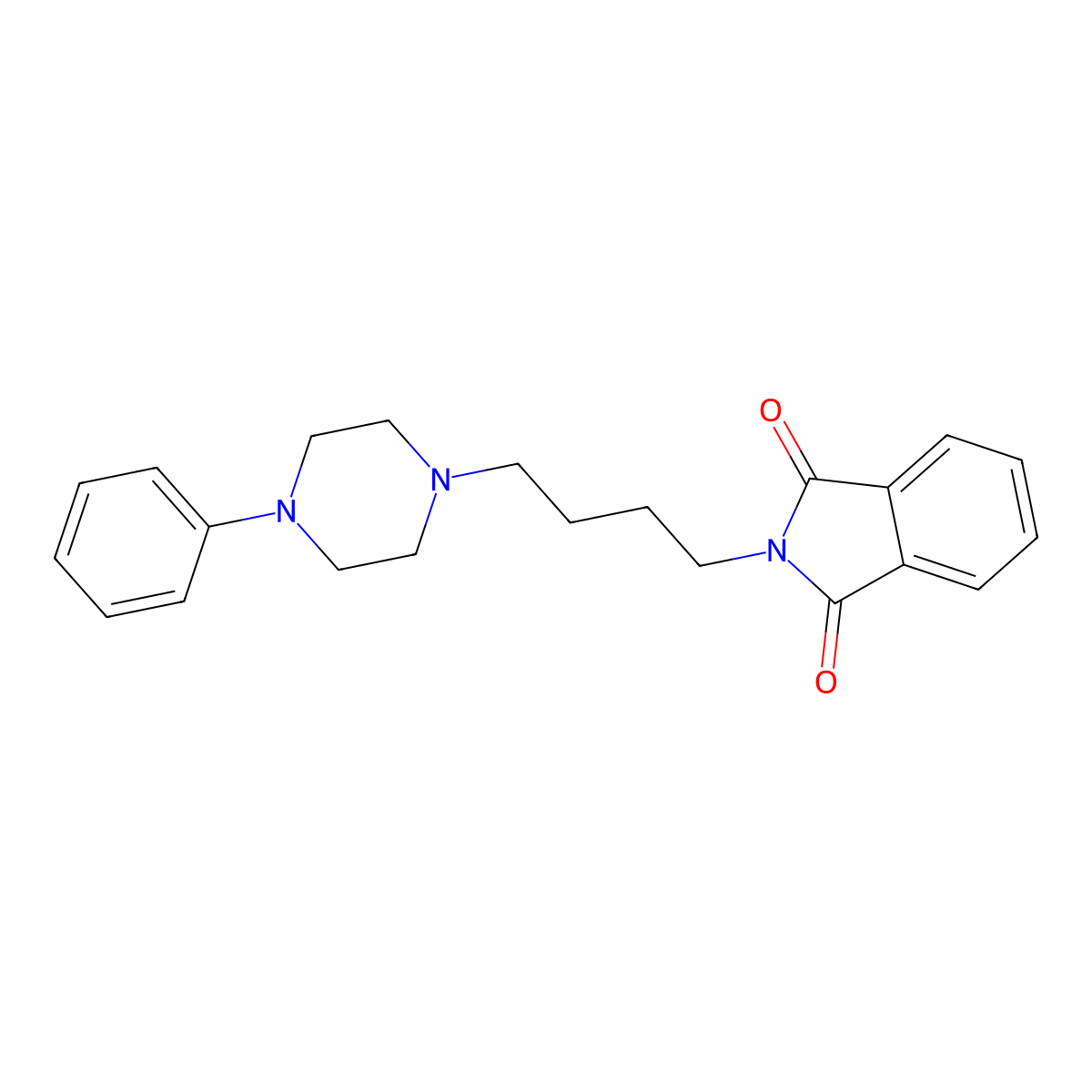 2-[4-(4-phenylpiperazin-1-yl)butyl]-2,3-dihydro-1H-isoindole-1,3-dione molecular structure, CAS 115338-24-4
