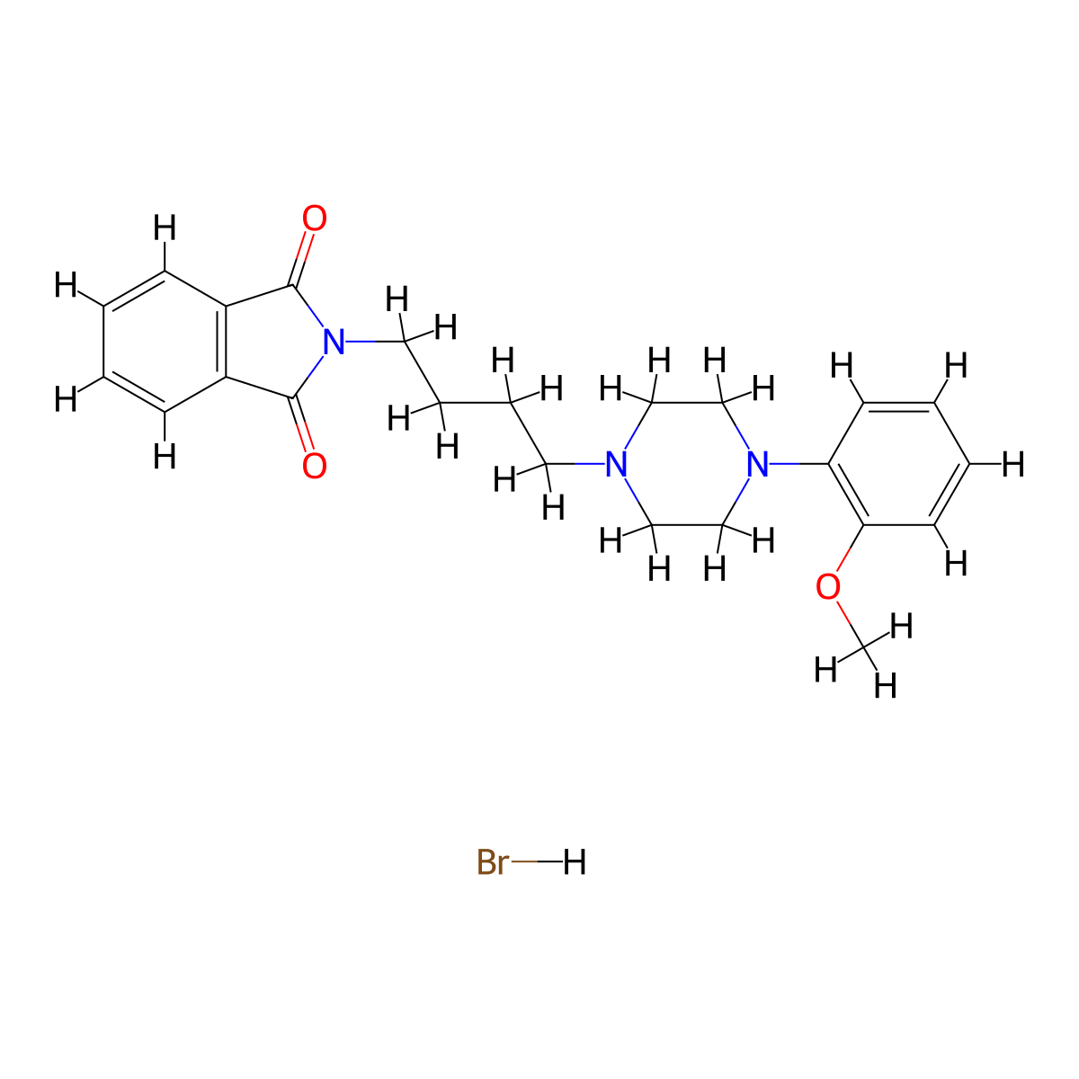 2-(4-(4-(2-Methoxyphenyl)-1-piperazinyl)butyl)-1H-isoindole-1,3(2H)-dione hydrobromide (1:1) molecular structure, CAS 115338-32-4