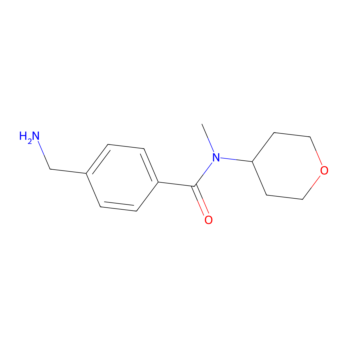4-(aminomethyl)-N-methyl-N-(tetrahydro-2H-pyran-4-yl)benzamide molecular structure, CAS 1153380-83-6