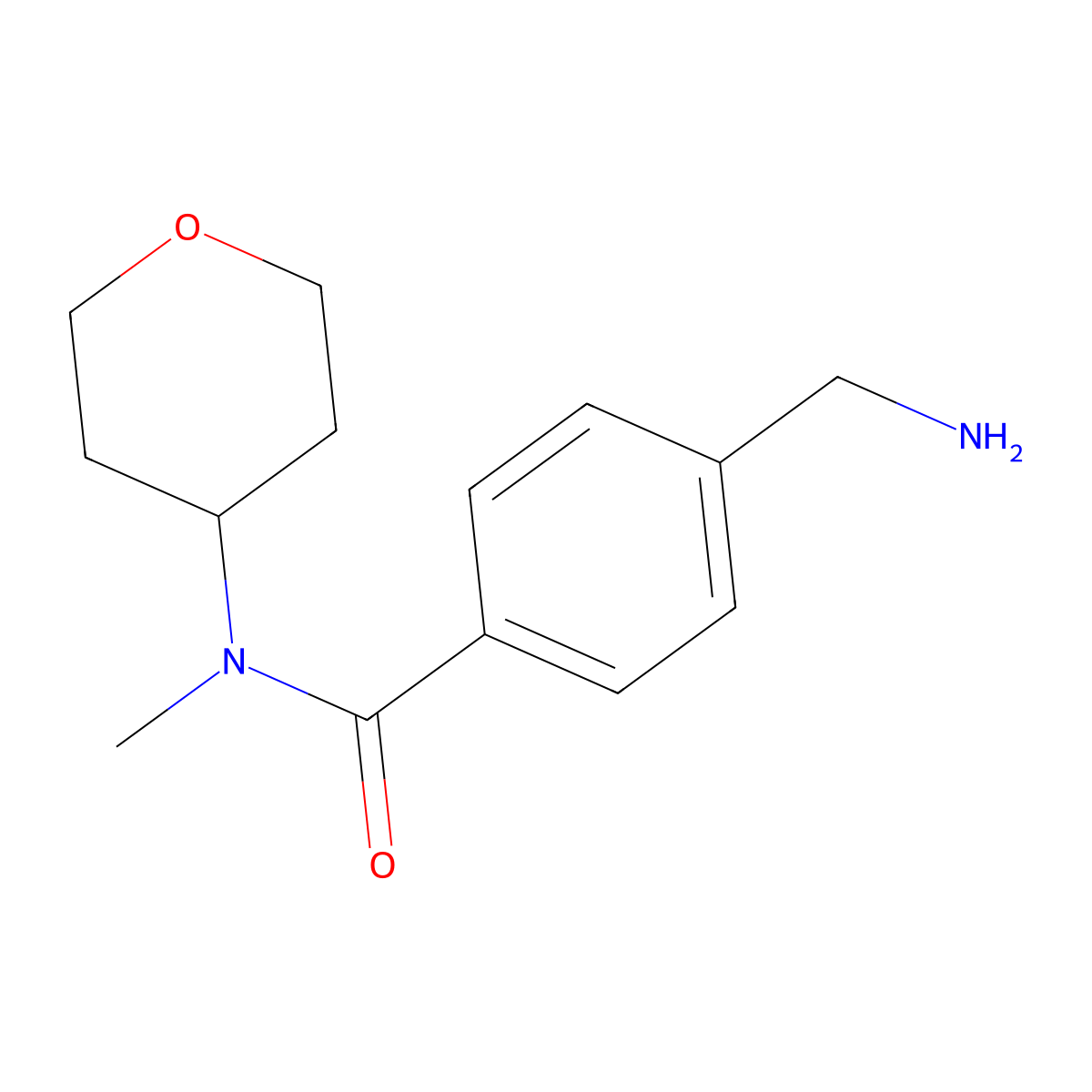 4-(aminomethyl)-N-methyl-N-(tetrahydro-2H-pyran-4-yl)benzamide molecular structure, CAS 1153380-83-6