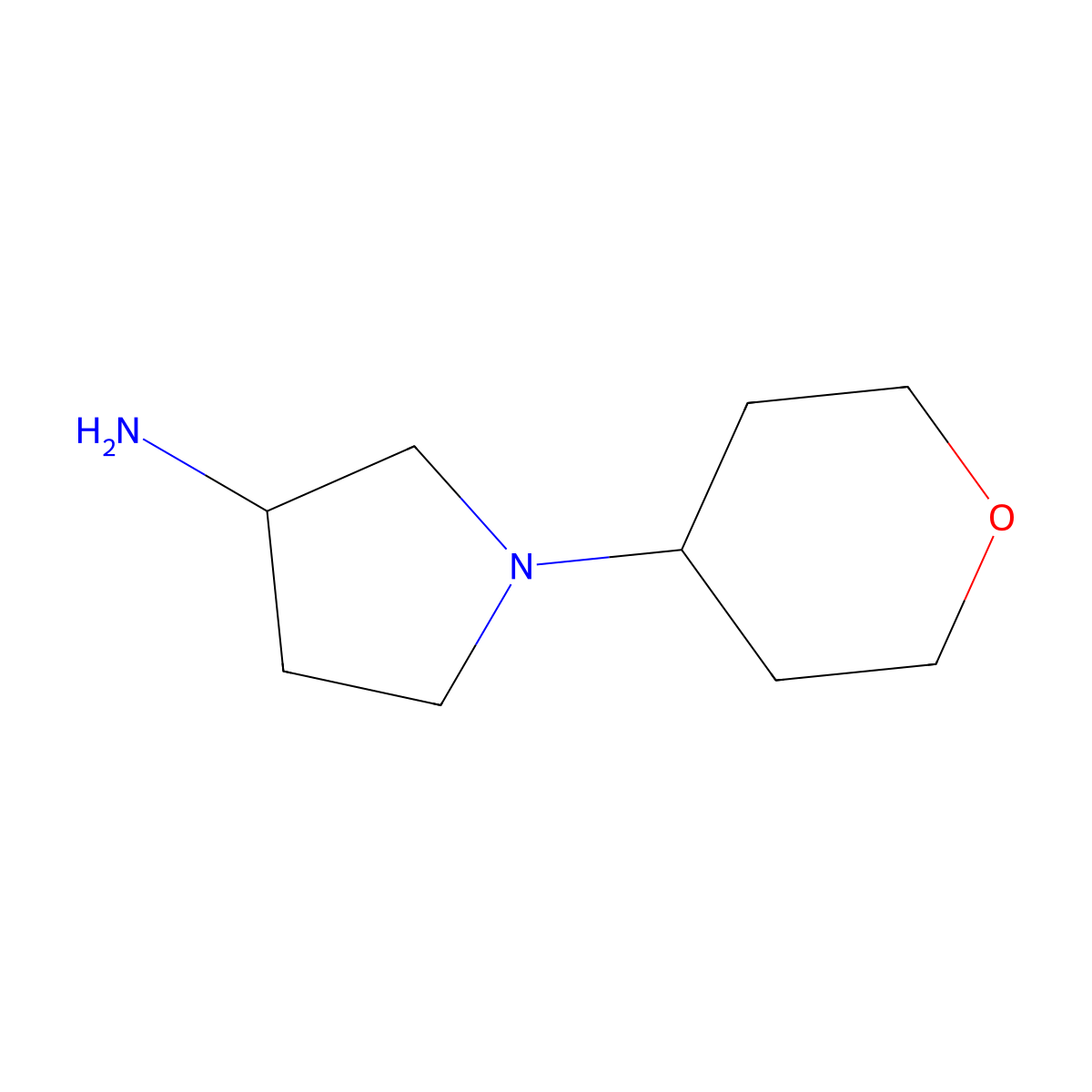 1-(Oxan-4-yl)pyrrolidin-3-amine molecular structure, CAS 1153383-37-9