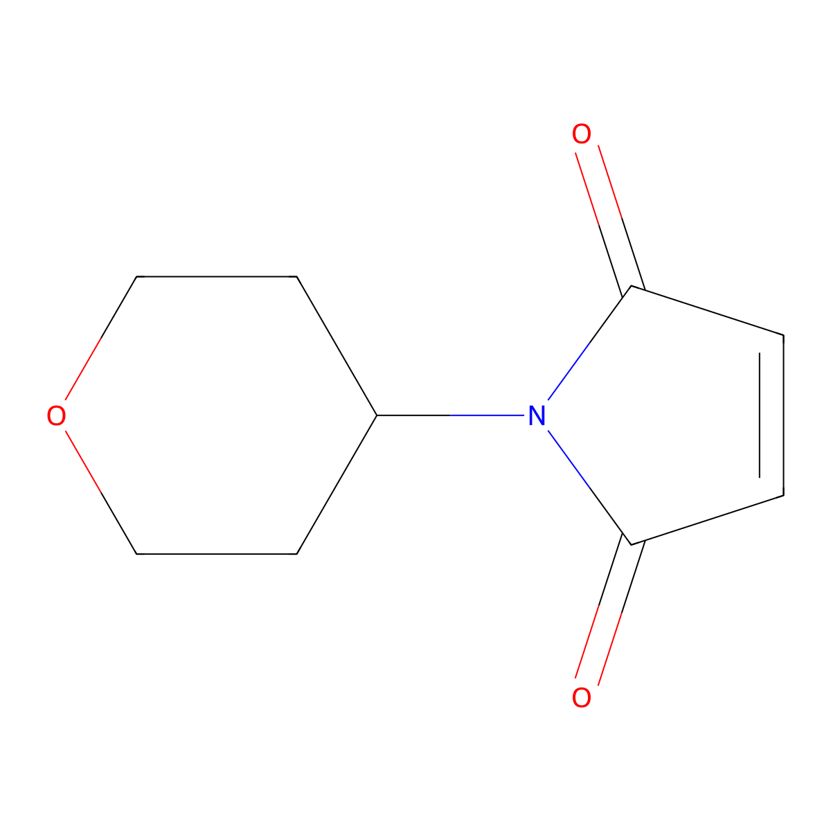 1-(oxan-4-yl)-2,5-dihydro-1H-pyrrole-2,5-dione molecular structure, CAS 1153384-12-3