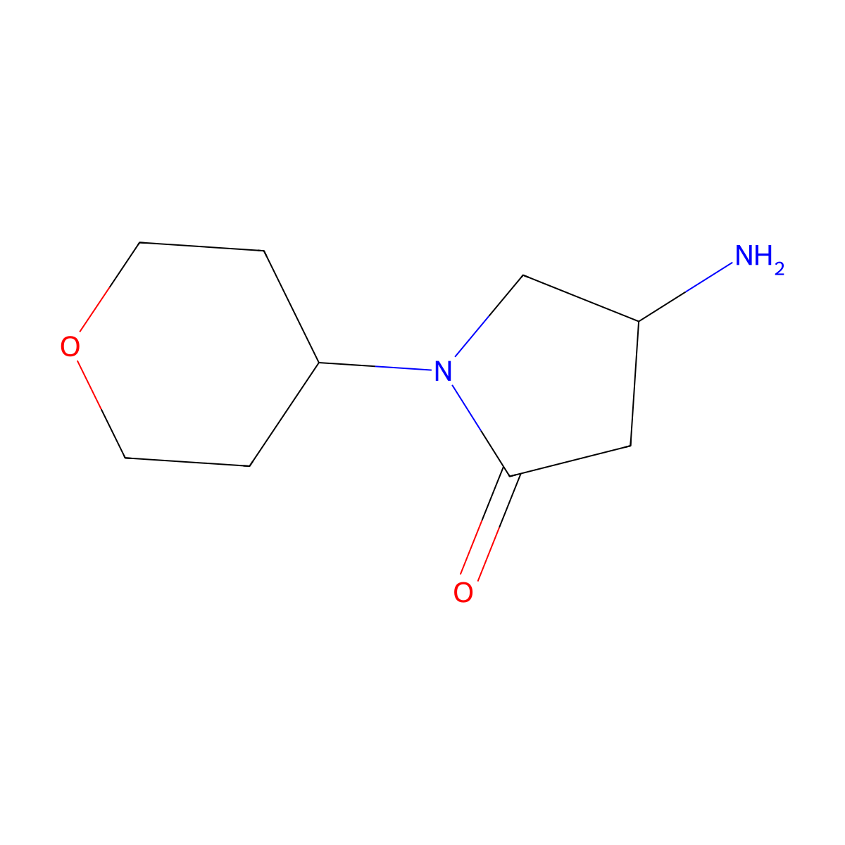 4-Amino-1-(tetrahydro-2H-pyran-4-yl)pyrrolidin-2-one molecular structure, CAS 1153386-17-4
