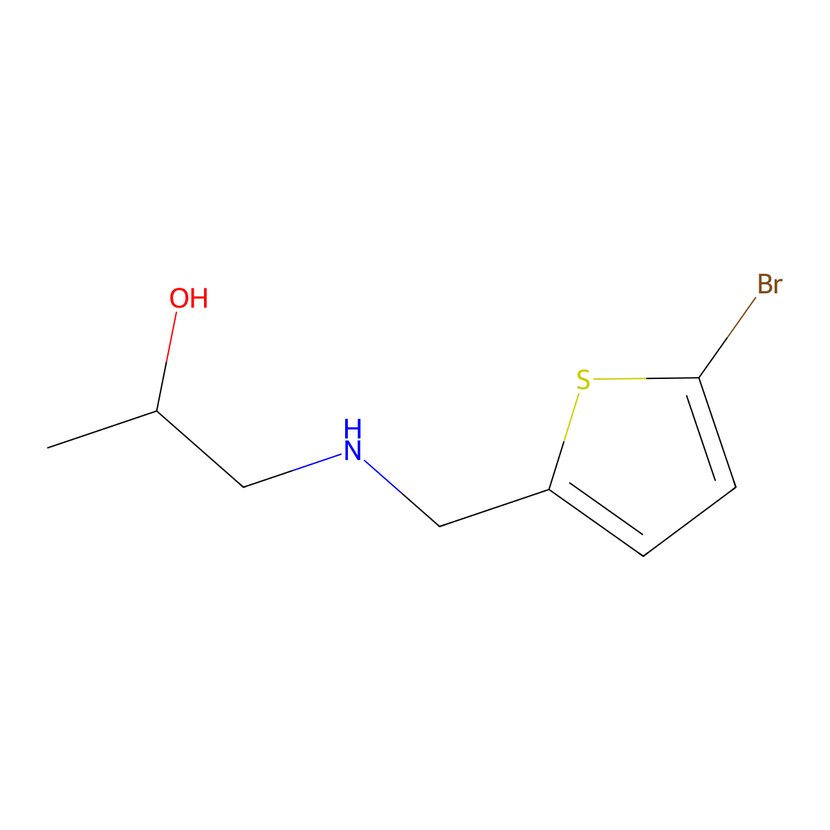 1-{[(5-Bromothiophen-2-yl)methyl]amino}propan-2-ol molecular structure, CAS 1153387-95-1