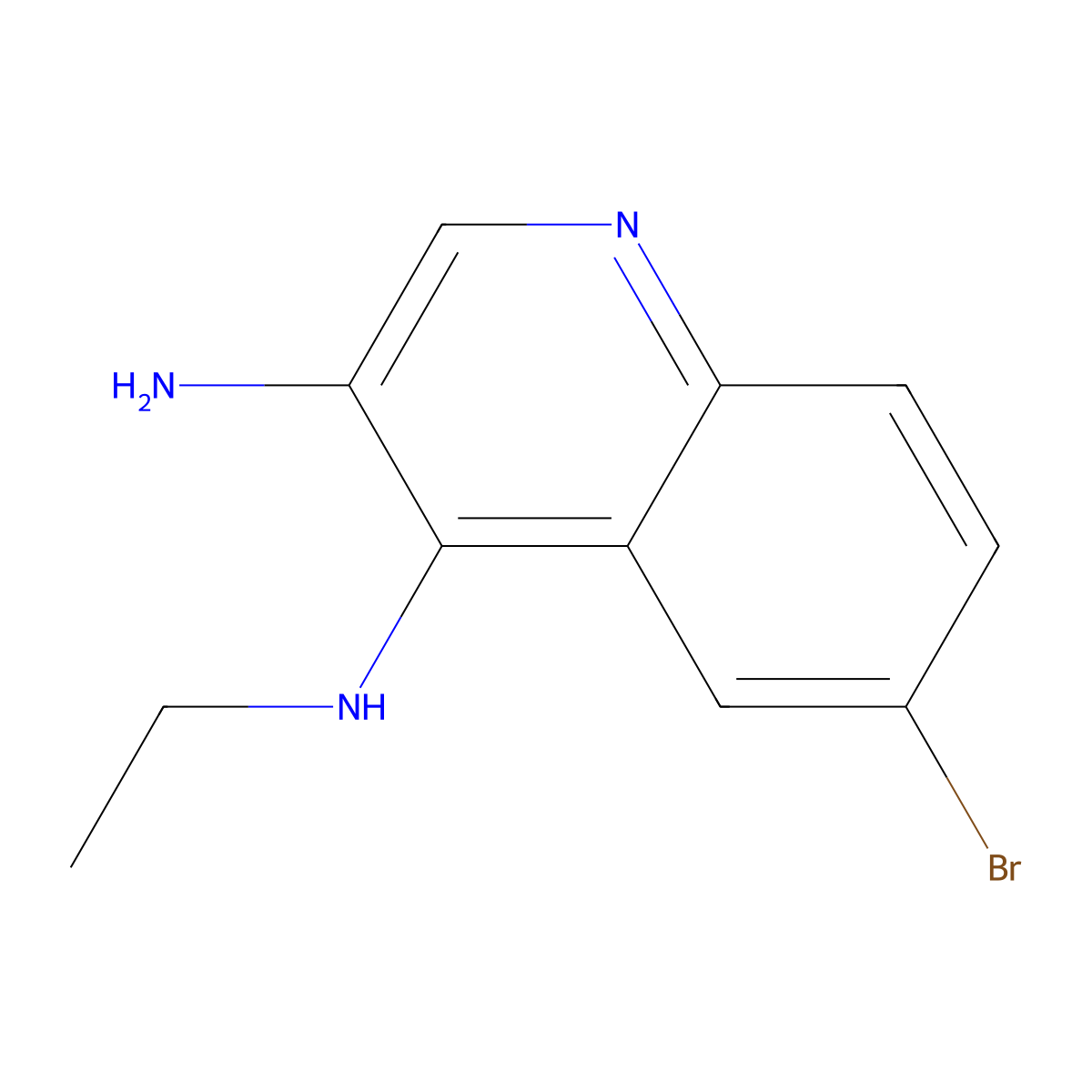 6-Bromo-n4-ethylquinoline-3,4-diamine molecular structure, CAS 1153388-67-0