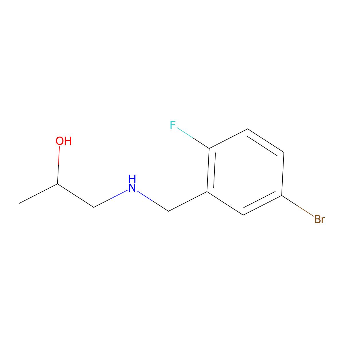 1-{[(5-Bromo-2-fluorophenyl)methyl]amino}propan-2-ol molecular structure, CAS 1153389-54-8