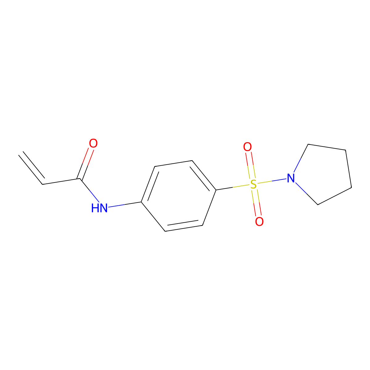 N-(4-(pyrrolidine-1-sulfonyl)phenyl)prop-2-enamide molecular structure, CAS 1153389-79-7