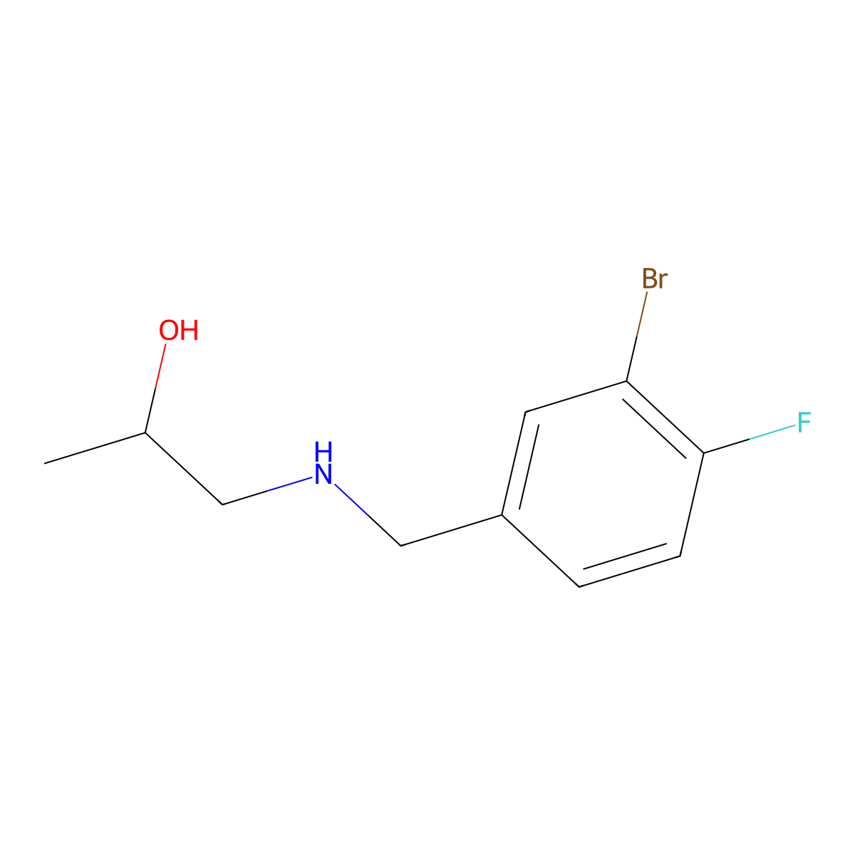 1-{[(3-Bromo-4-fluorophenyl)methyl]amino}propan-2-ol molecular structure, CAS 1153389-80-0