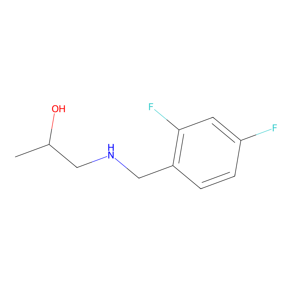 1-{[(2,4-Difluorophenyl)methyl]amino}propan-2-ol molecular structure, CAS 1153390-06-7