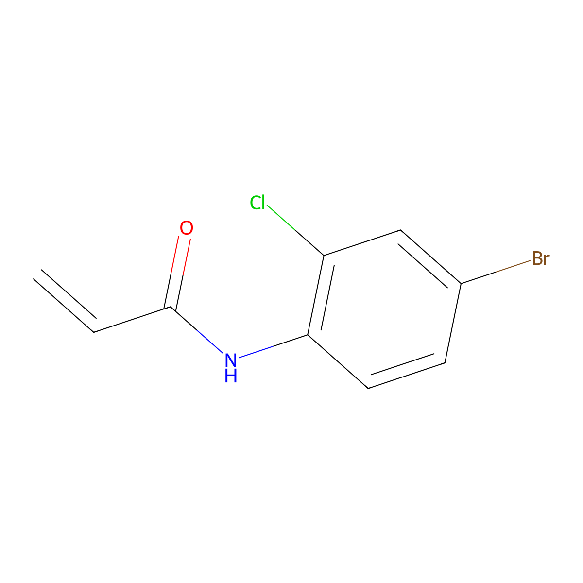 N-(4-bromo-2-chlorophenyl)prop-2-enamide molecular structure, CAS 1153390-86-3