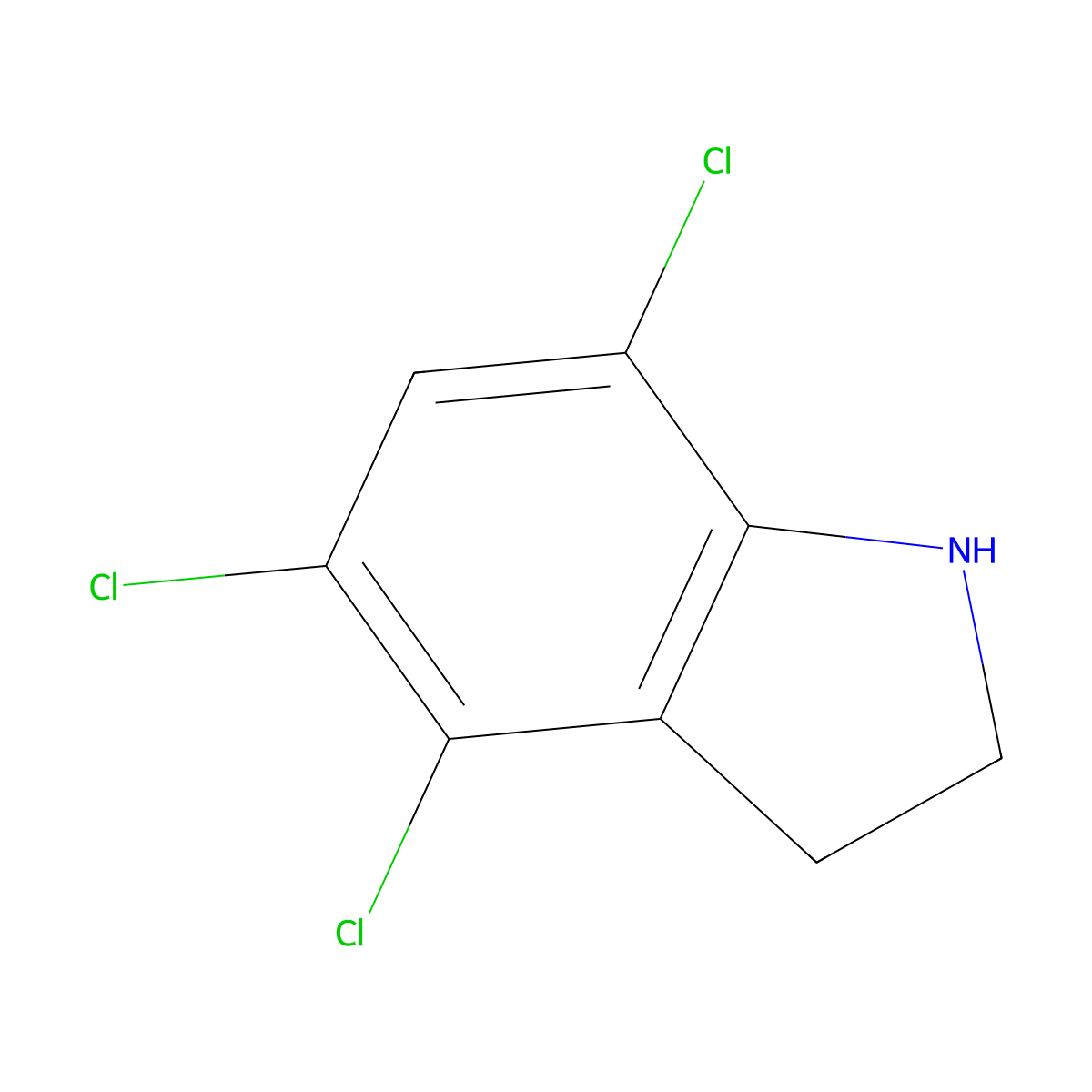 4,5,7-trichloro-2,3-dihydro-1H-indole molecular structure, CAS 1153392-06-3