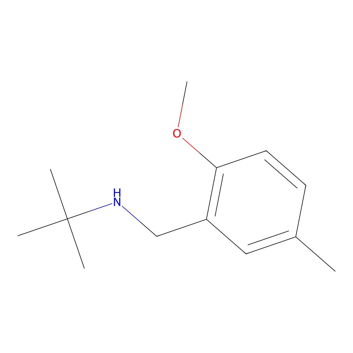 N-(1,1-Dimethylethyl)-2-methoxy-5-methylbenzenemethanamine molecular structure, CAS 1153392-59-6