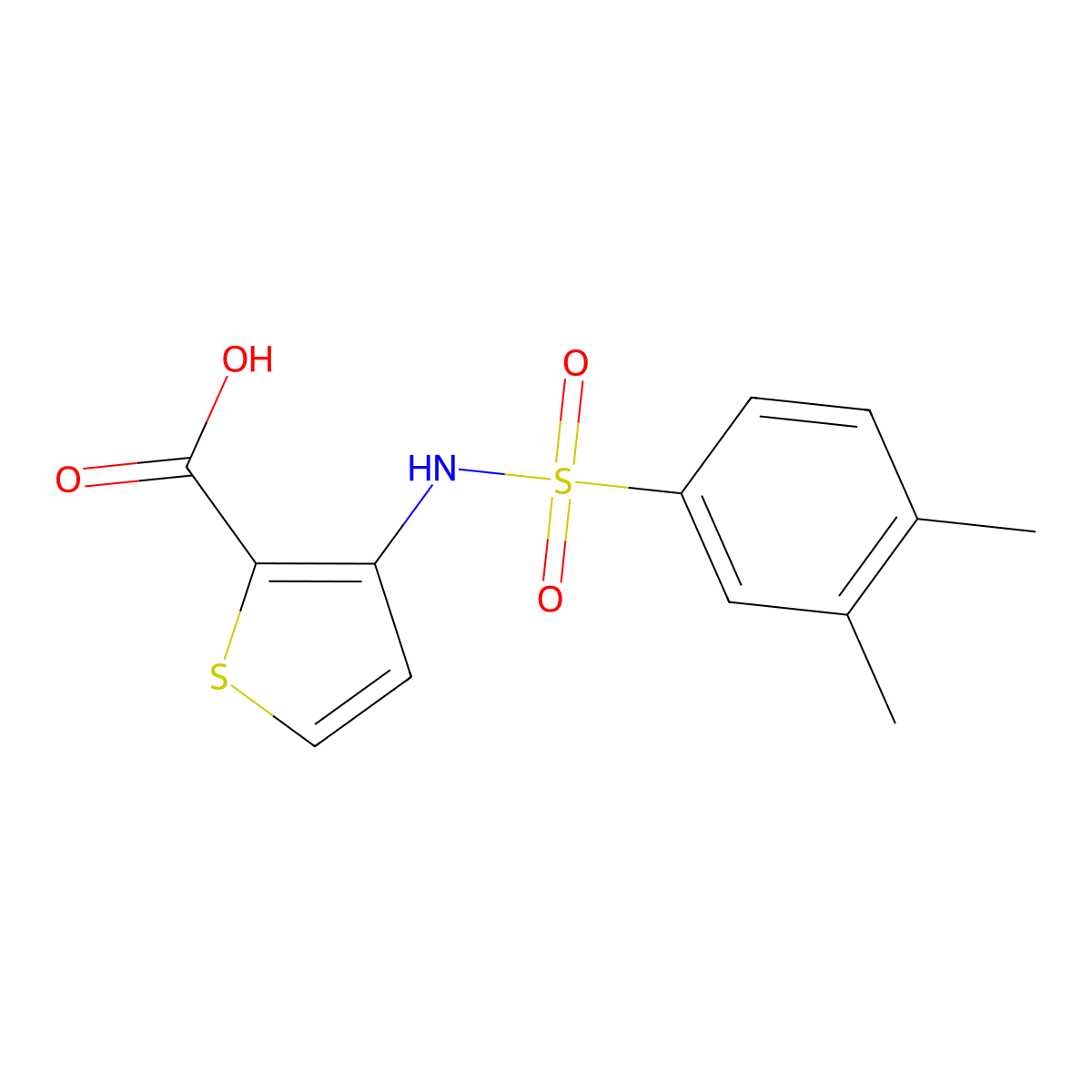 3-{[(3,4-Dimethylphenyl)sulfonyl]amino}thiophene-2-carboxylic acid molecular structure, CAS 1153392-73-4