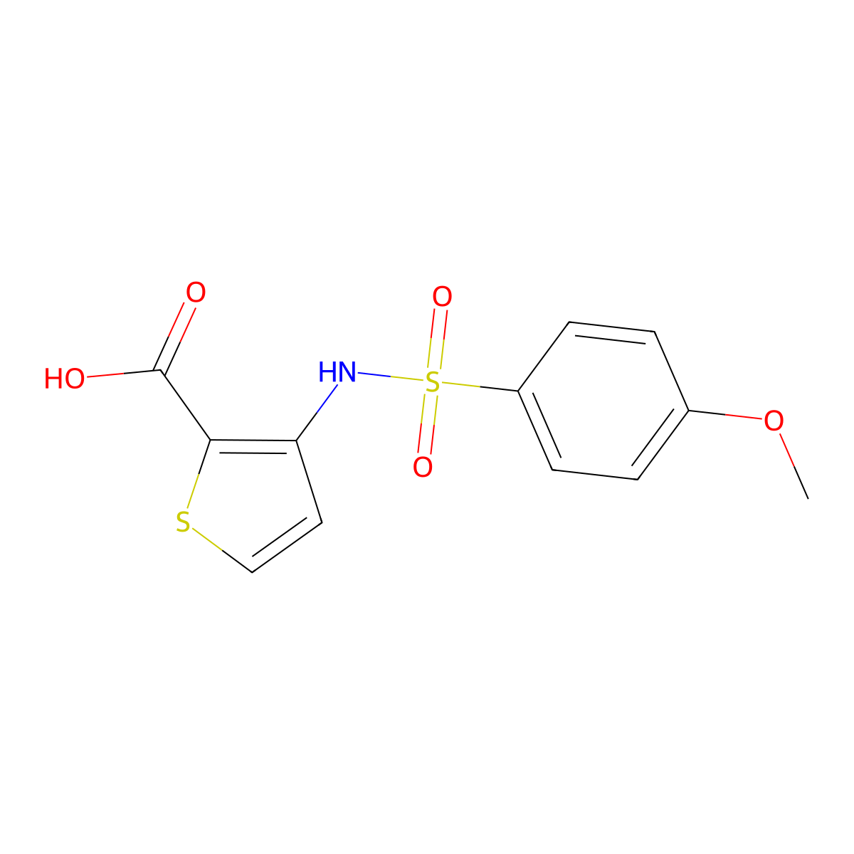 3-(4-Methoxybenzenesulfonamido)thiophene-2-carboxylic acid molecular structure, CAS 1153392-91-6