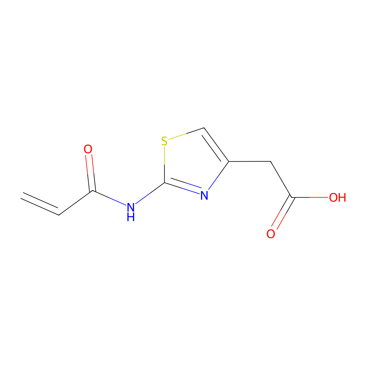 2-[2-(Prop-2-enamido)-1,3-thiazol-4-yl]acetic acid molecular structure, CAS 1153393-28-2
