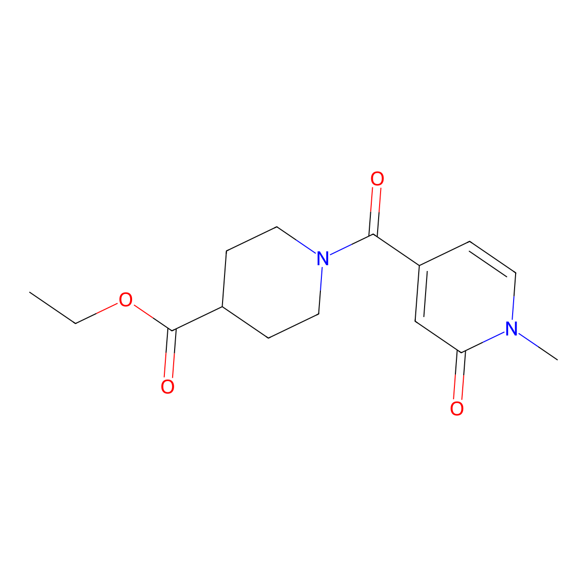 Ethyl 1-(1-methyl-2-oxo-1,2-dihydropyridine-4-carbonyl)piperidine-4-carboxylate molecular structure, CAS 1153394-16-1
