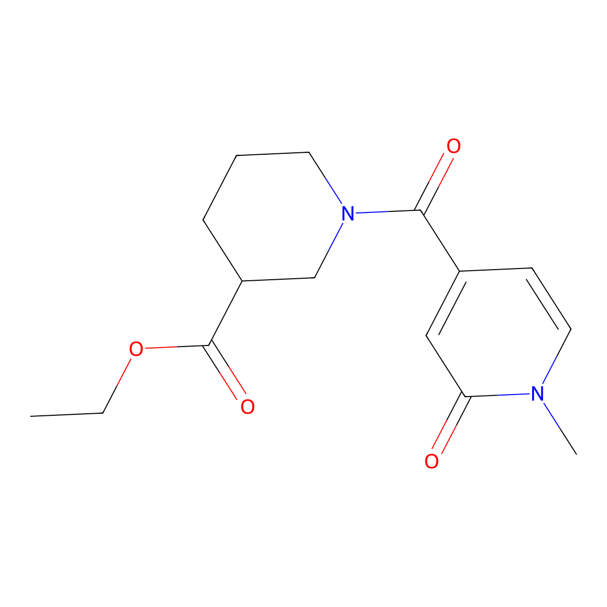 Ethyl 1-(1-methyl-2-oxo-1,2-dihydropyridine-4-carbonyl)piperidine-3-carboxylate molecular structure, CAS 1153394-19-4