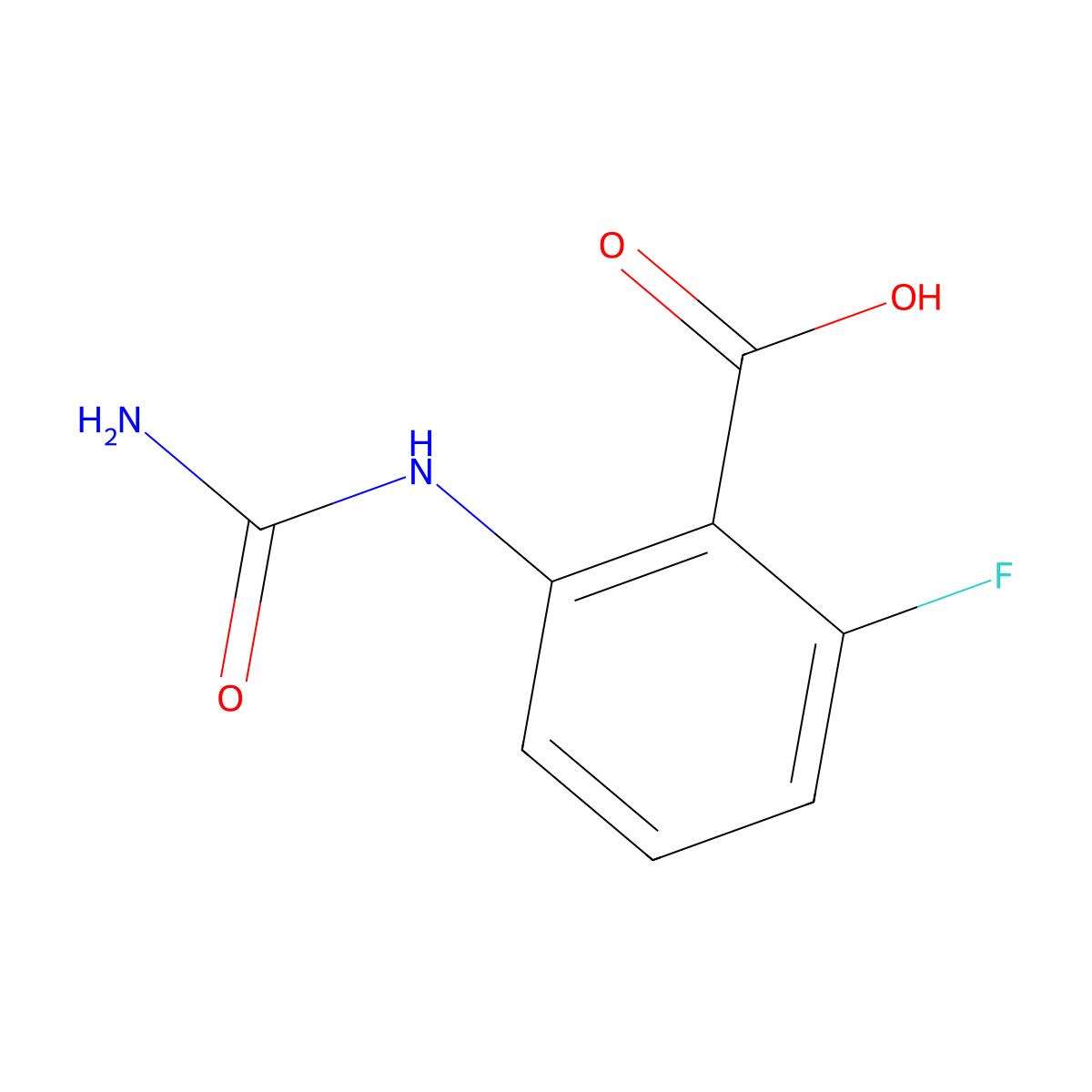 2-(Carbamoylamino)-6-fluorobenzoic acid molecular structure, CAS 1153395-59-5