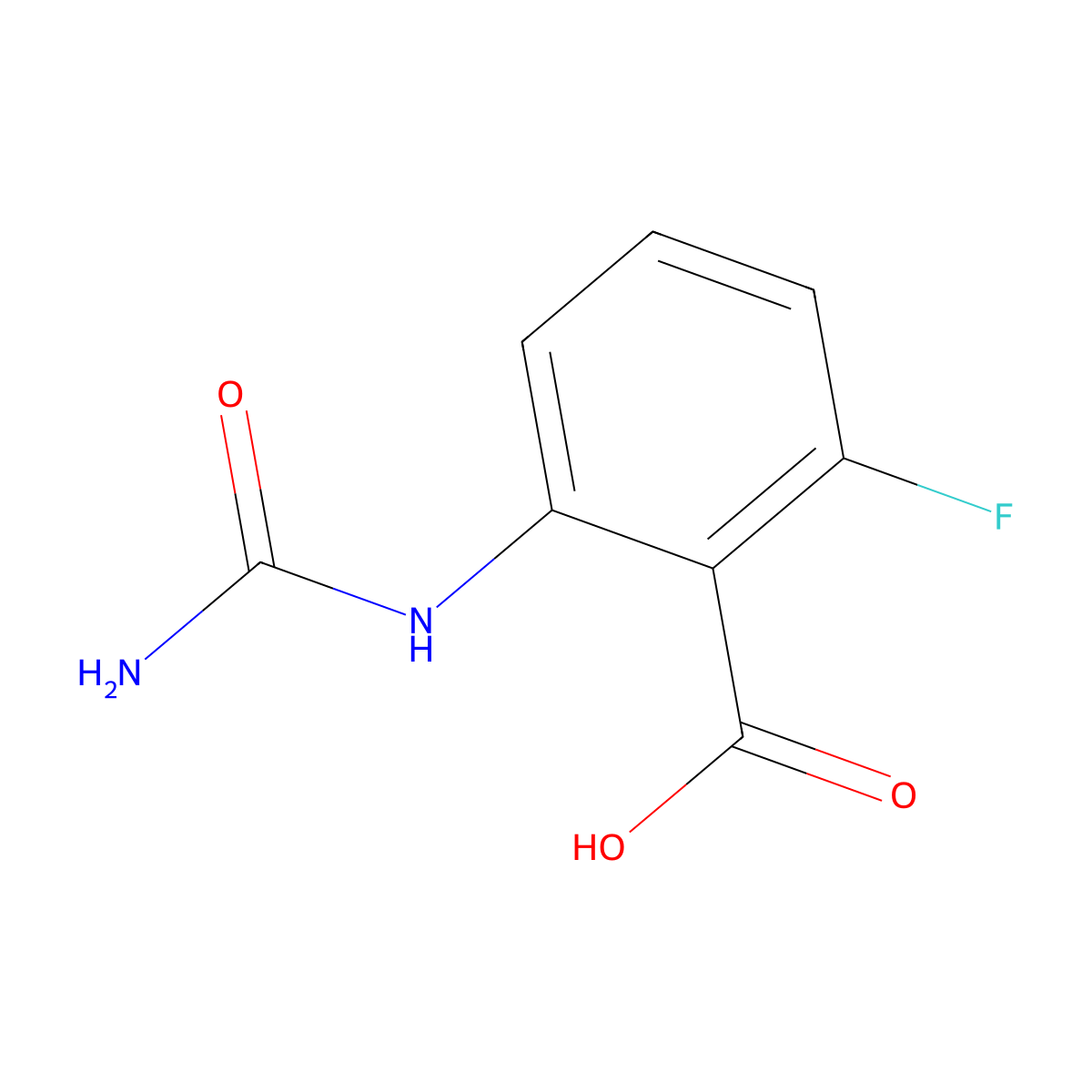 2-(Carbamoylamino)-6-fluorobenzoic acid molecular structure, CAS 1153395-59-5