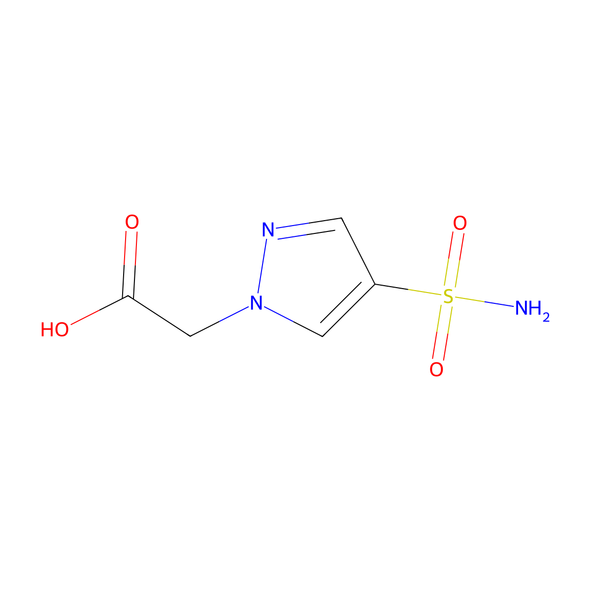 2-(4-sulfamoyl-1H-pyrazol-1-yl)acetic acid molecular structure, CAS 1153401-02-5