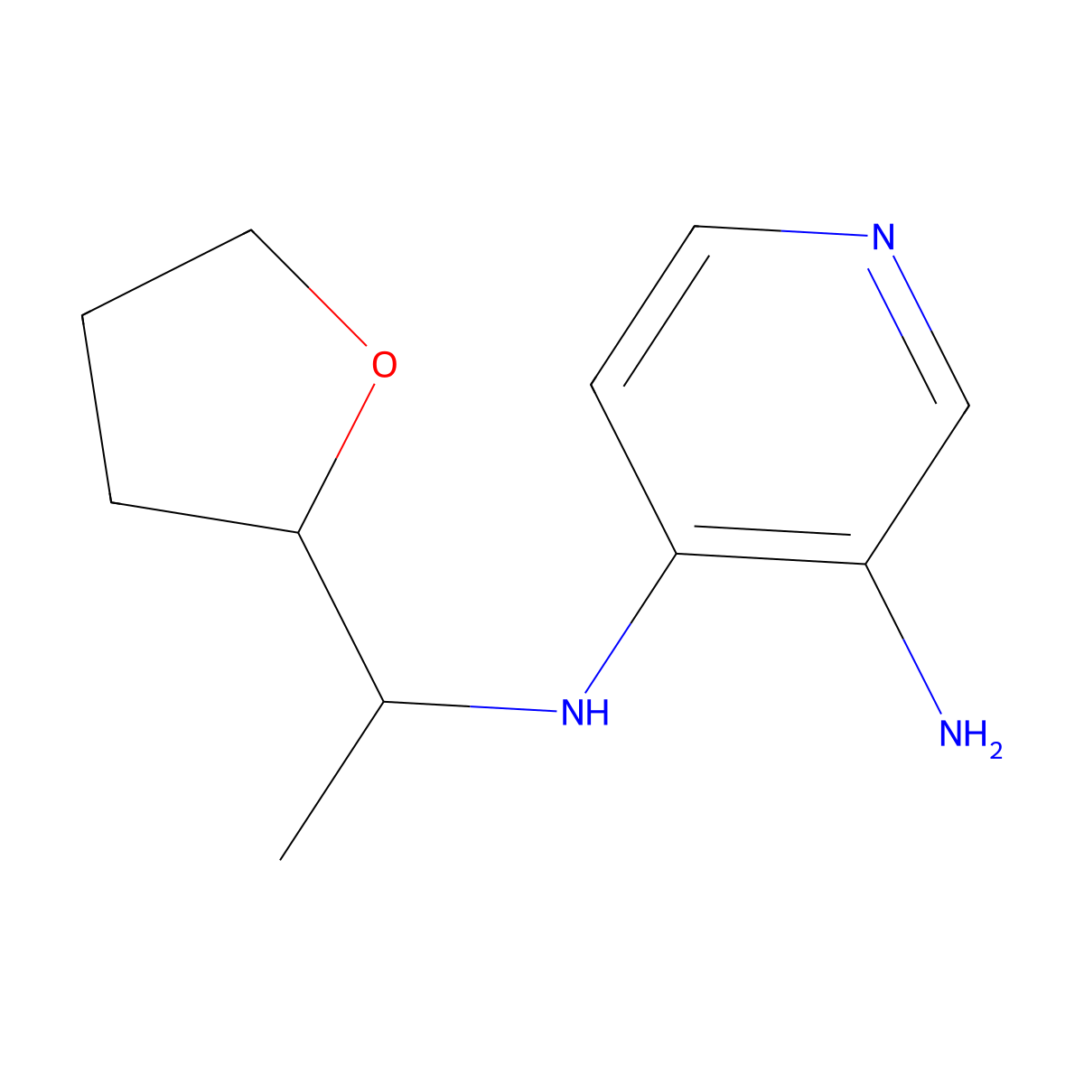 4-N-[1-(oxolan-2-yl)ethyl]pyridine-3,4-diamine molecular structure, CAS 1153405-52-7