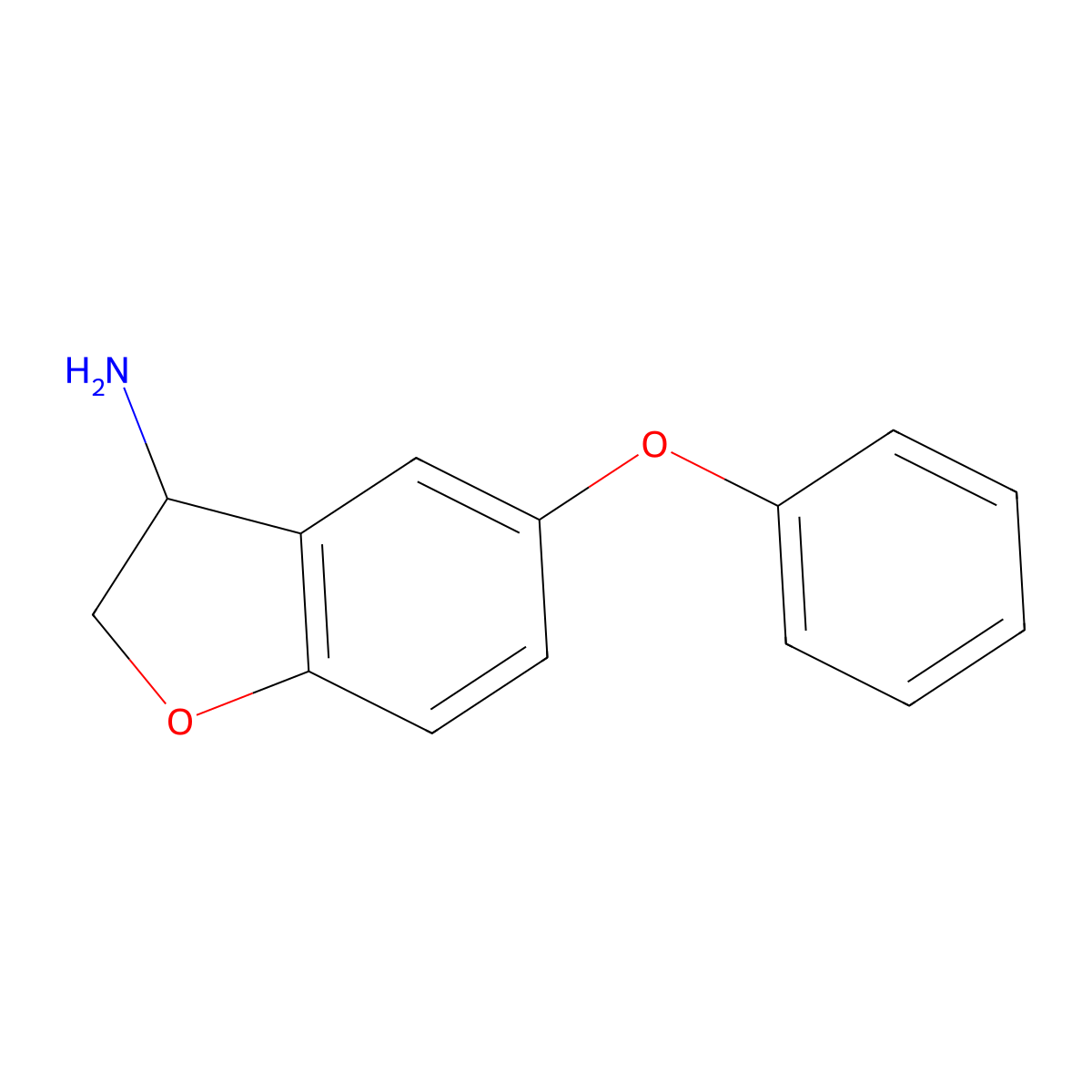 5-Phenoxy-2,3-dihydro-1-benzofuran-3-amine molecular structure, CAS 1153408-77-5