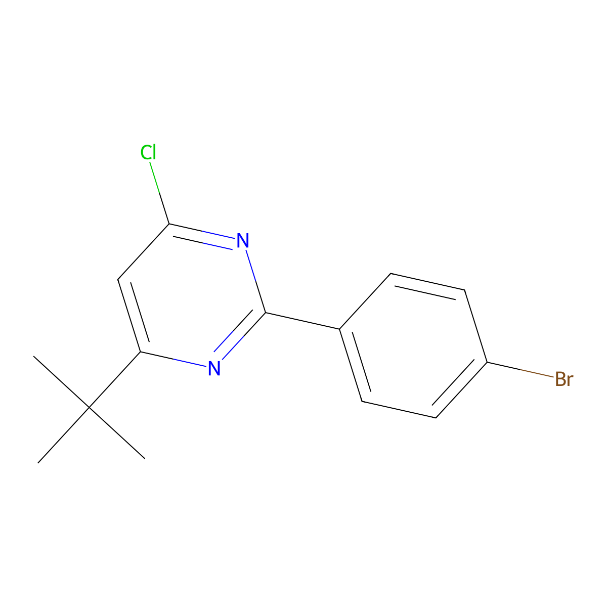 2-(4-Bromophenyl)-4-tert-butyl-6-chloropyrimidine molecular structure, CAS 1153410-11-7