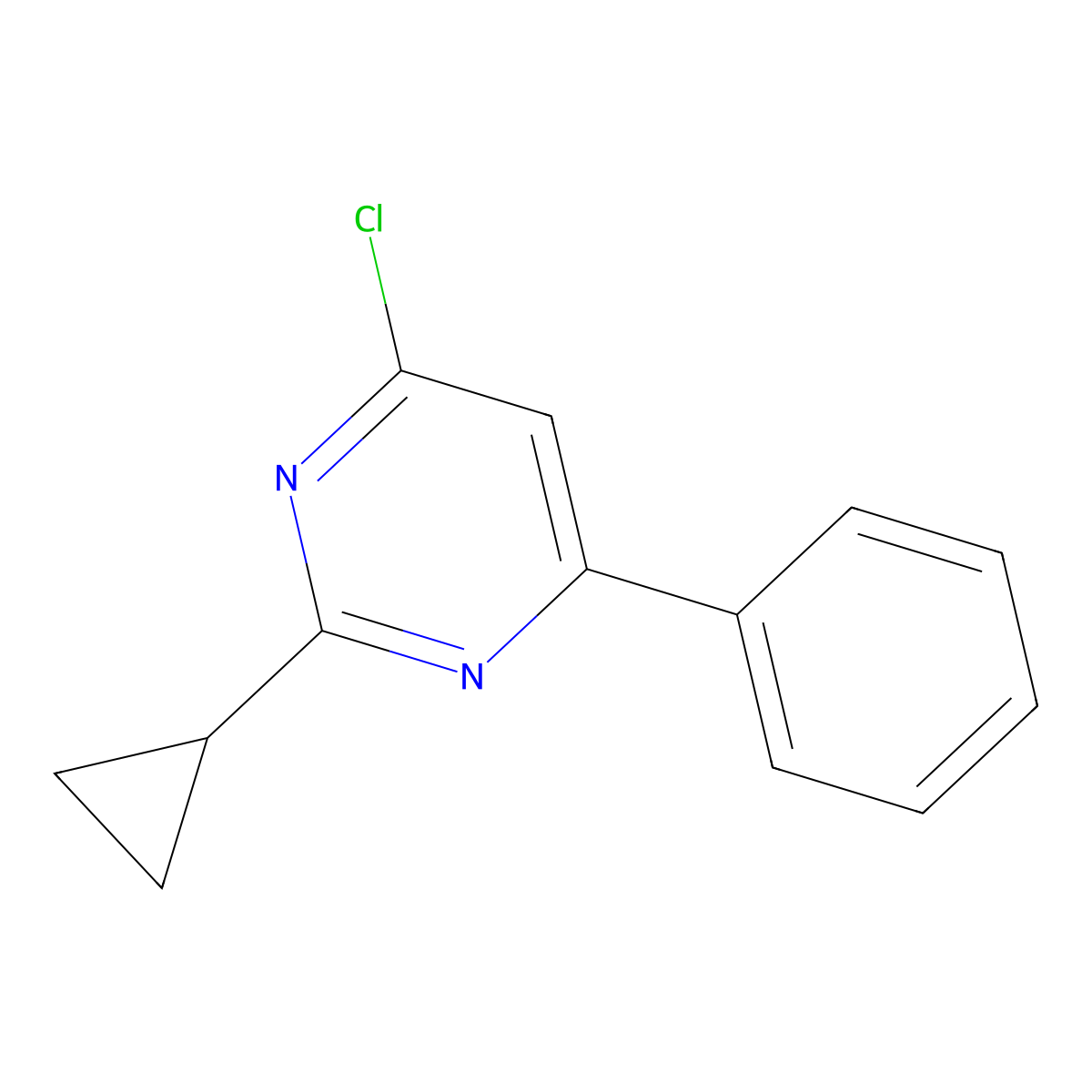 4-Chloro-2-cyclopropyl-6-phenylpyrimidine molecular structure, CAS 1153412-53-3
