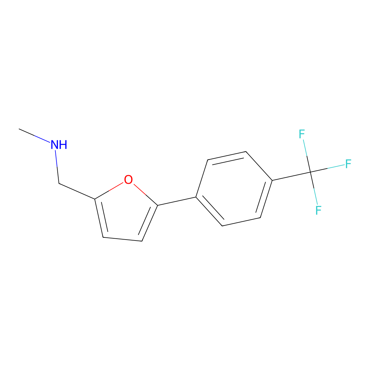 N-Methyl-1-(5-(4-(trifluoromethyl)phenyl)furan-2-yl)methanamine molecular structure, CAS 1153421-86-3