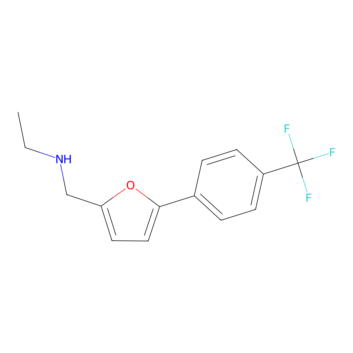 Ethyl({5-[4-(trifluoromethyl)phenyl]furan-2-yl}methyl)amine molecular structure, CAS 1153421-91-0