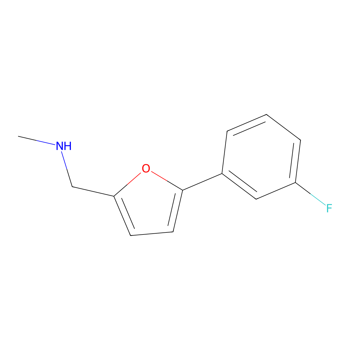 1-(5-(3-Fluorophenyl)furan-2-YL)-N-methylmethanamine molecular structure, CAS 1153422-05-9
