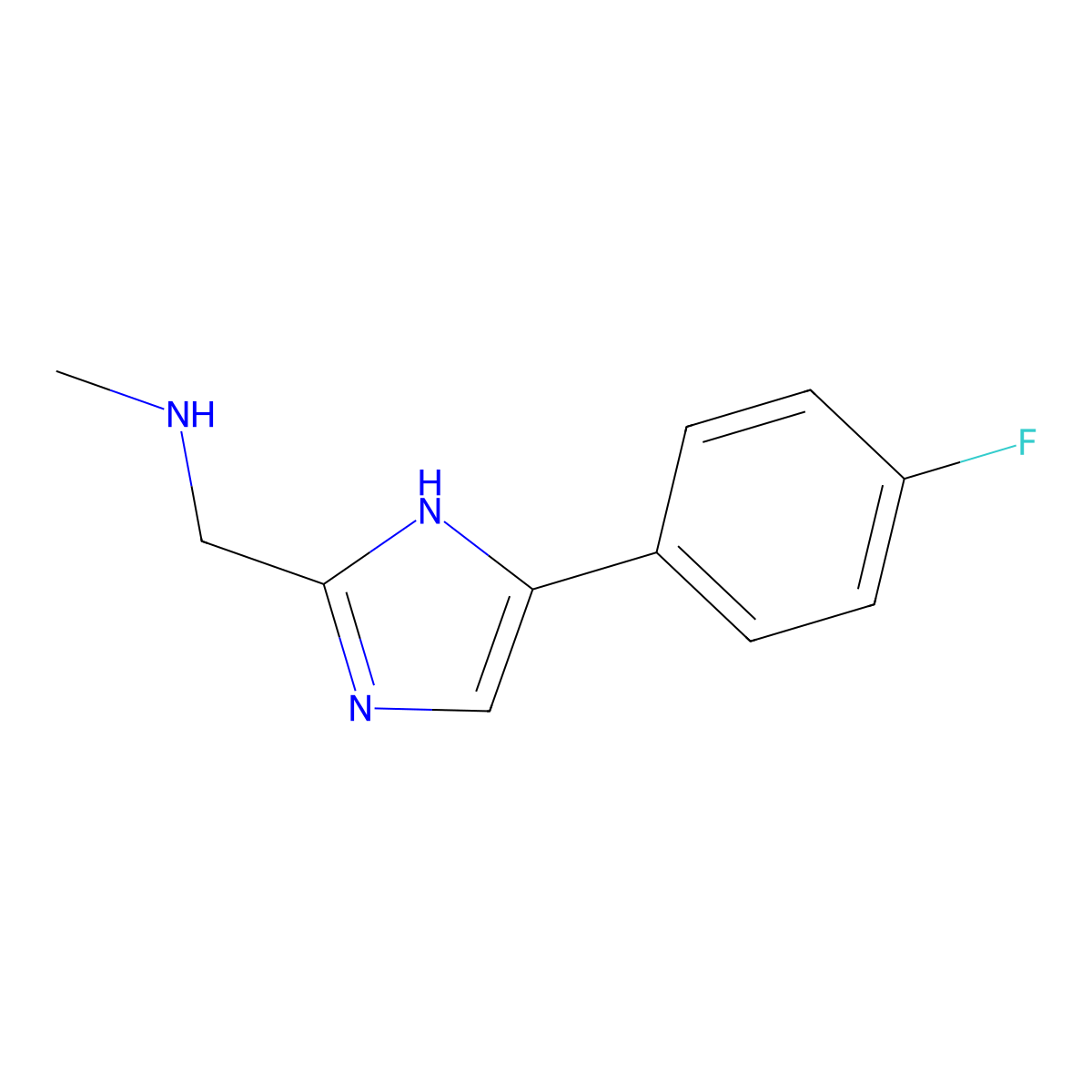 {[5-(4-fluorophenyl)-1H-imidazol-2-yl]methyl}(methyl)amine molecular structure, CAS 1153428-31-9