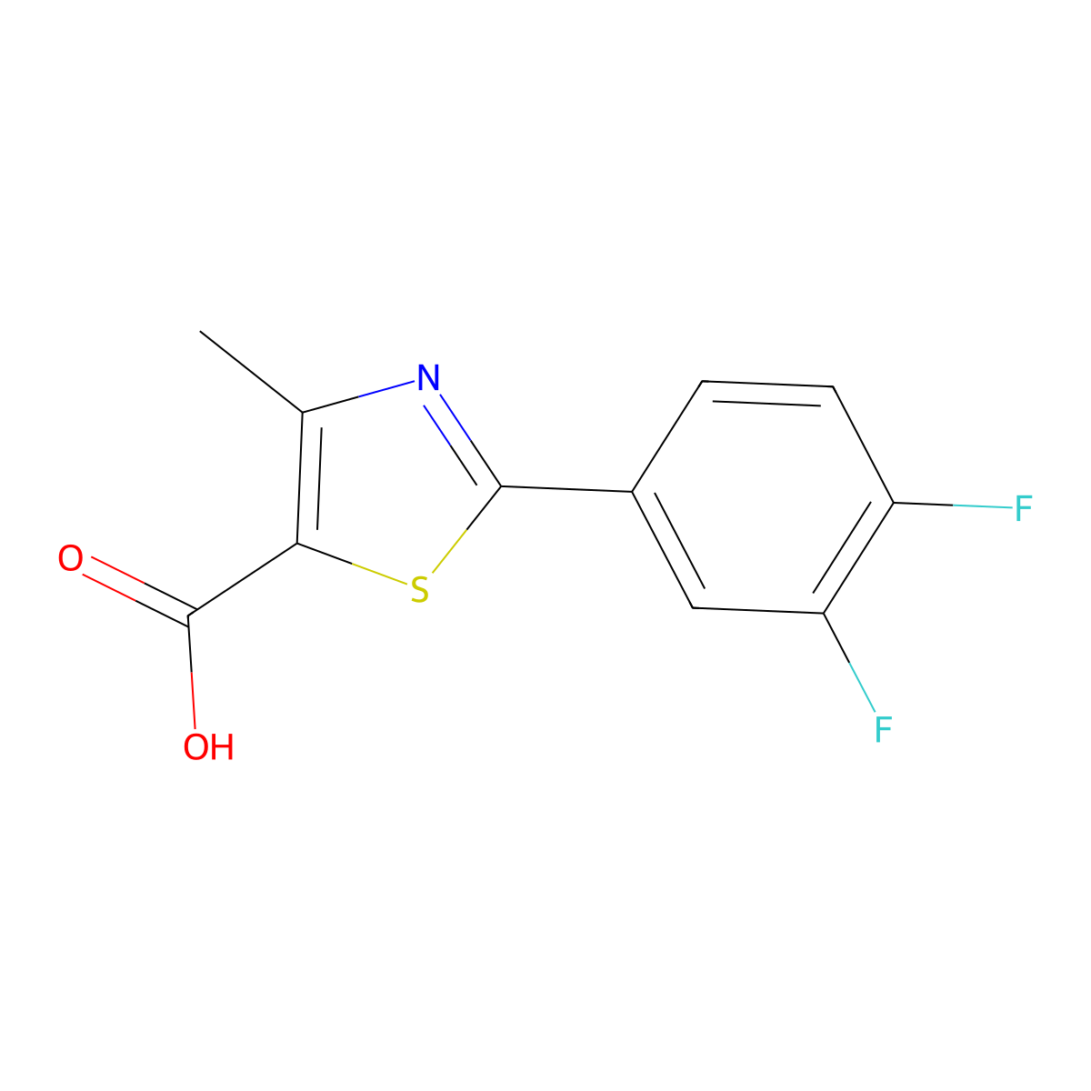 2-(3,4-Difluorophenyl)-4-methyl-1,3-thiazole-5-carboxylic acid molecular structure, CAS 1153434-00-4