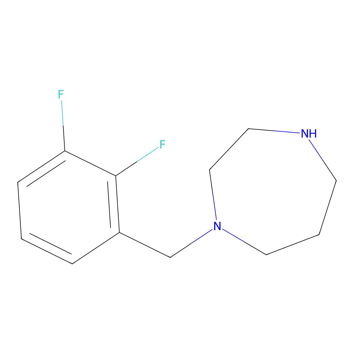 1-[(2,3-Difluorophenyl)methyl]-1,4-diazepane molecular structure, CAS 1153434-52-6