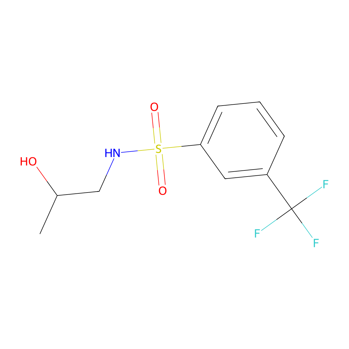 N-(2-hydroxypropyl)-3-(trifluoromethyl)benzenesulfonamide molecular structure, CAS 1153437-20-7